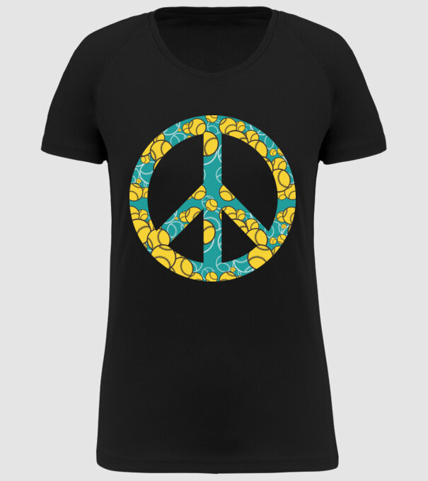 Simbol Baseball Peace model negru pe tricou