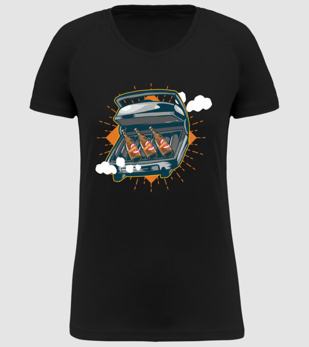 Bere BBQ model negru pe tricou