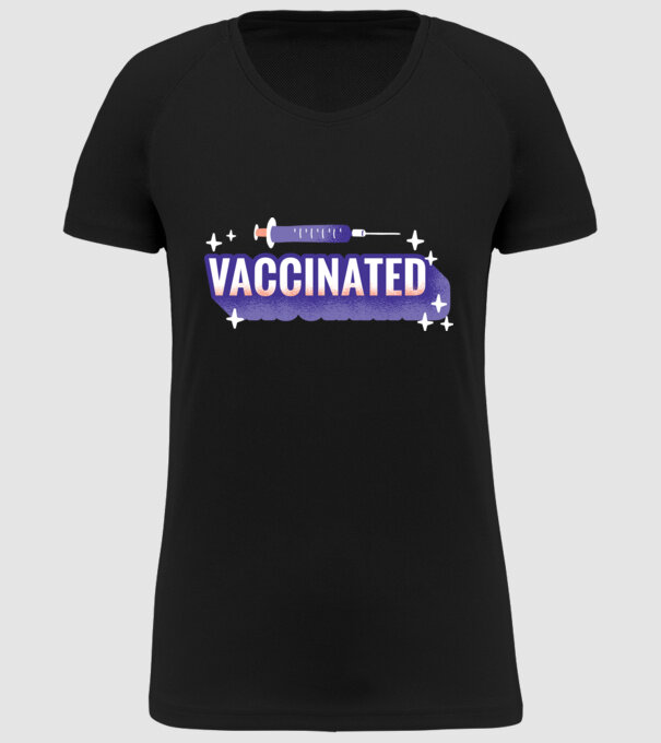 Vaccinat model negru pe tricou