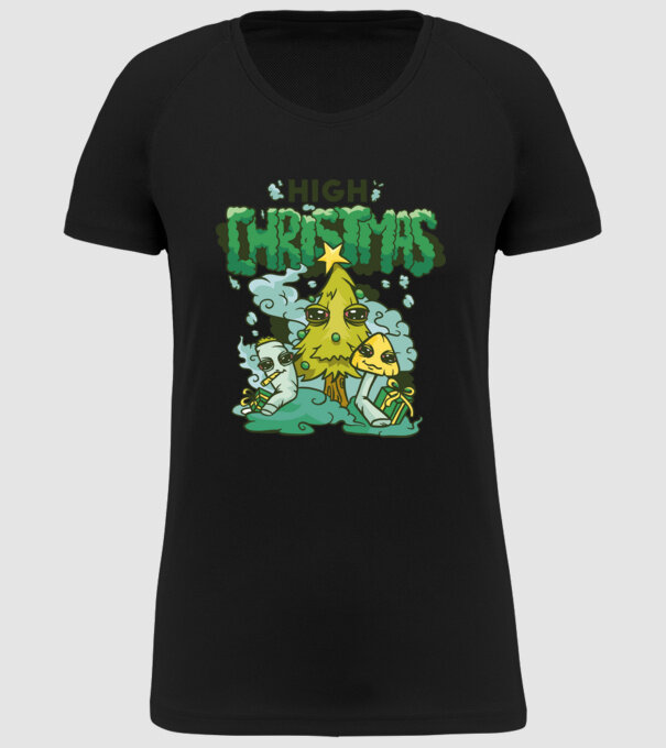 Crăciun drogat model negru pe tricou