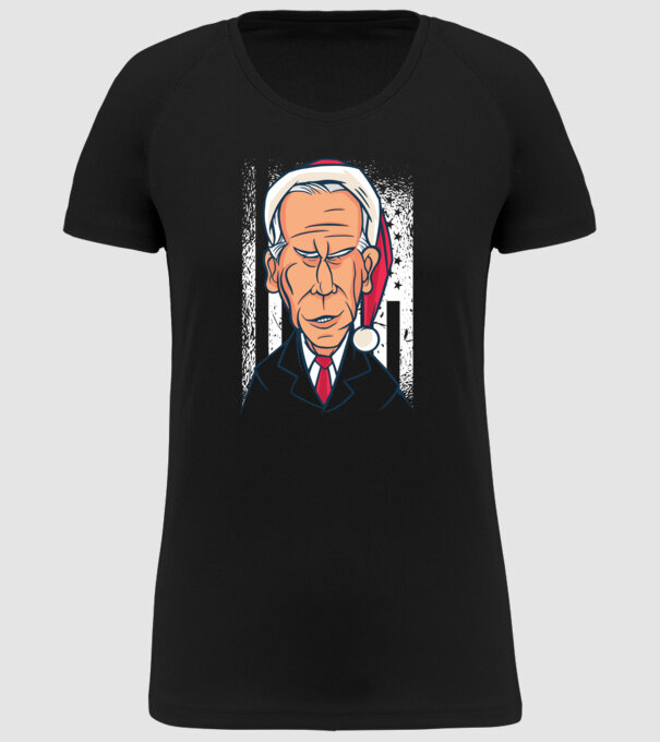 Crăciun Biden model negru pe tricou