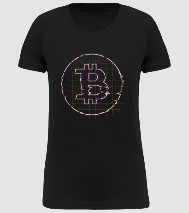 Bitcoin Glitch model negru pe tricou