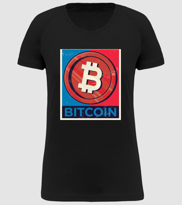 Bitcoin Criptomonedă model negru pe tricou