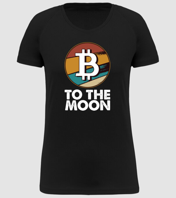 Bitcoin to the moon model negru pe tricou