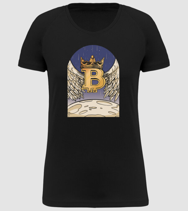Bitcoin To The Moon Aselenizare model negru pe tricou