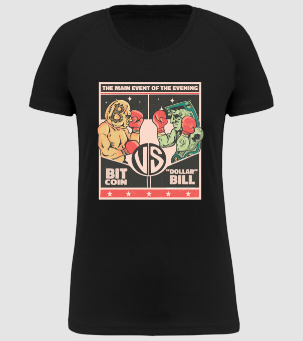 Bitcoin Vs Dolarul SUA model negru pe tricou