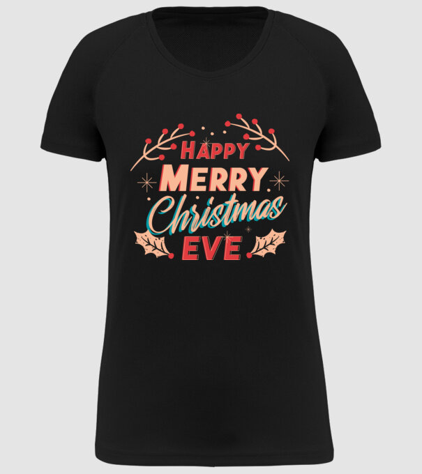 Crăciun Fericit model negru pe tricou