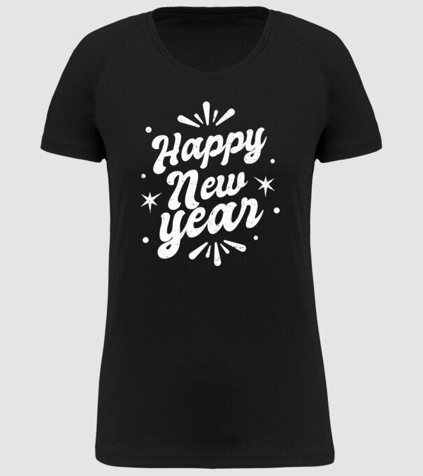 An nou fericit model negru pe tricou