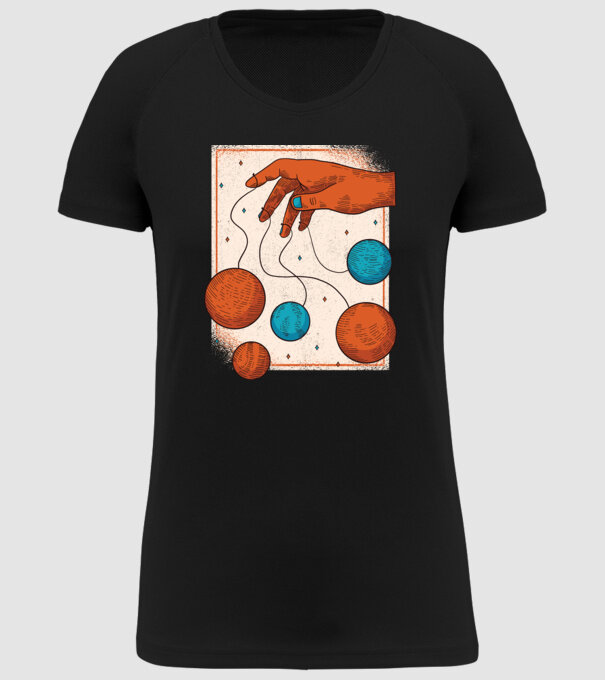 Planete model negru pe tricou