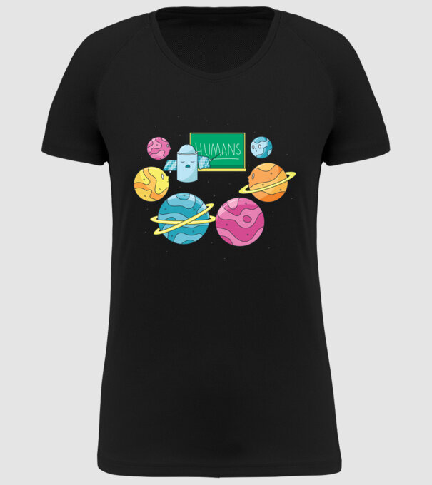 Învățarea planetelor model negru pe tricou