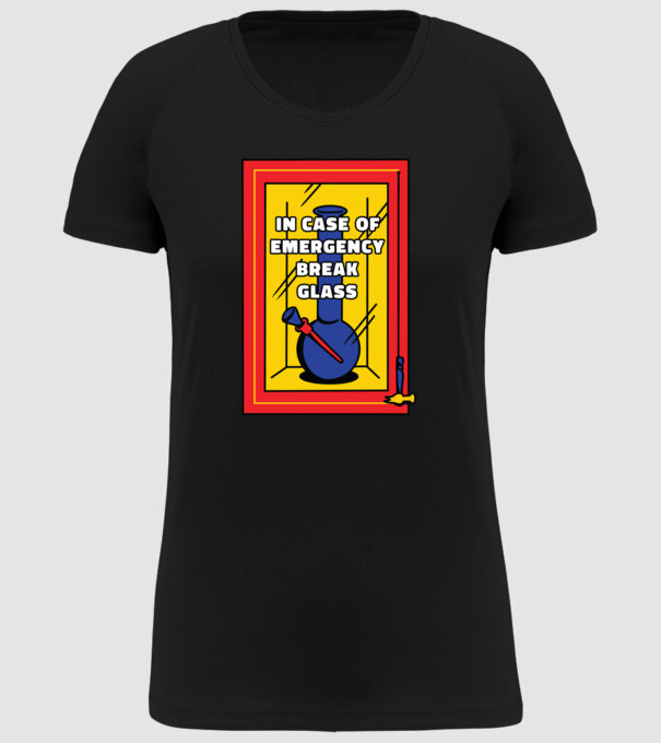 Bong pentru situații de urgență model negru pe tricou