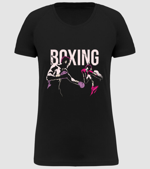 Boxing model negru pe tricou