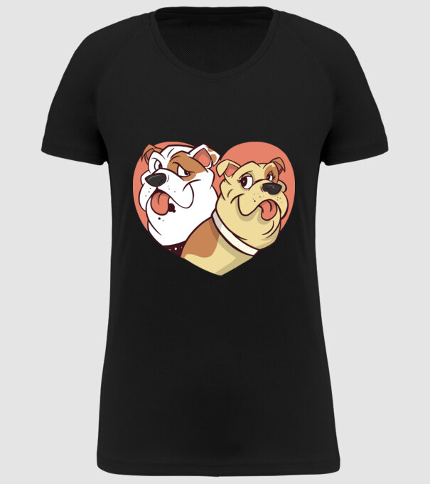 Dragoste Bulldog model negru pe tricou