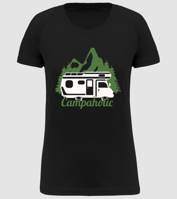 Campare Campaholic model negru pe tricou
