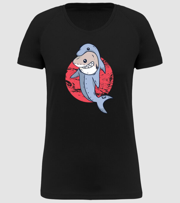 Rechin în costum de delfin model negru pe tricou