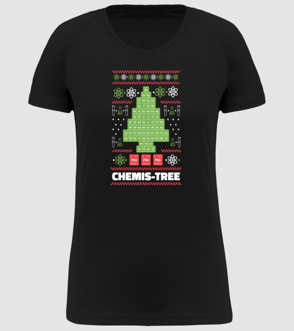 Chemis-tree pom de Crăciun model negru pe tricou