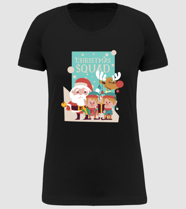 Christmas Squad Echipa de Crăciun model negru pe tricou