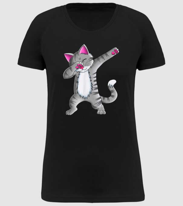 Pisică DAB model negru pe tricou