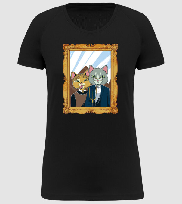 Portret Pisică model negru pe tricou