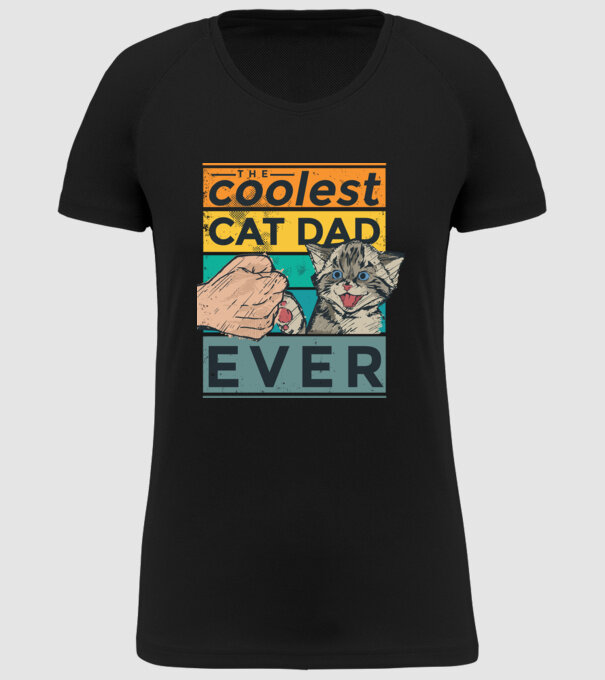 Coolest Cat Dad Ever - Cel mai tare tată cu pisică model negru pe tricou
