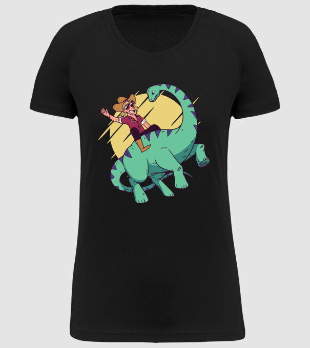 Dinozaur Cowboy model negru pe tricou