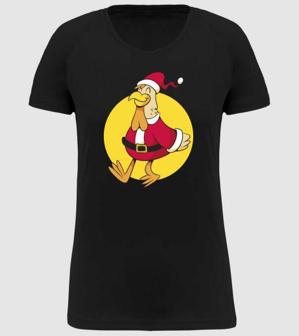Moș Crăciun Pui model negru pe tricou