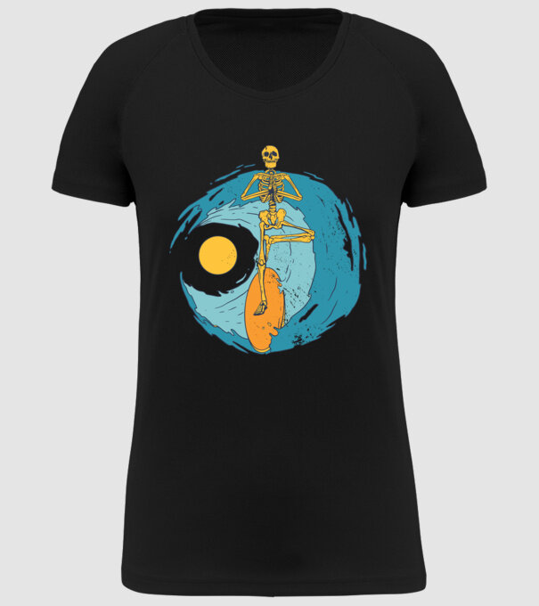 Schelet Surfer model negru pe tricou