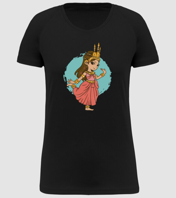 Prințesă drăguță model negru pe tricou
