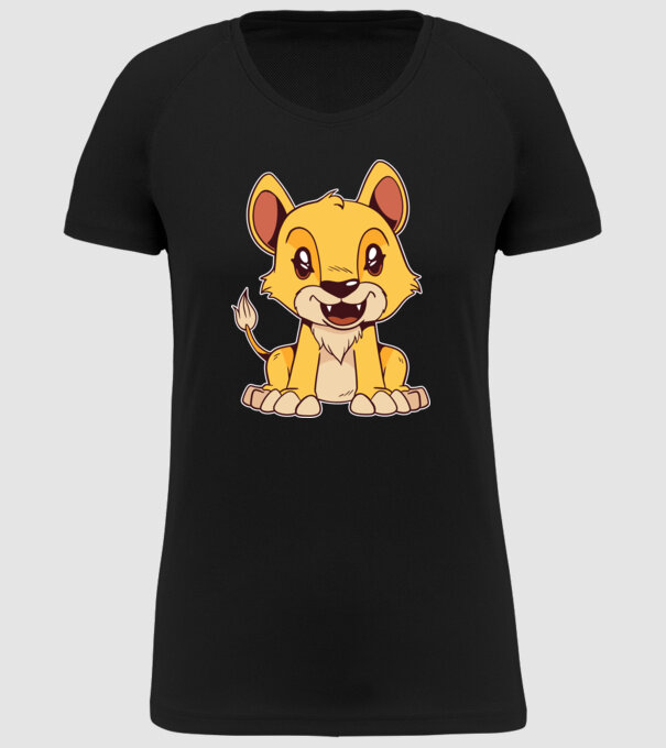 pui de leu drăguț model negru pe tricou
