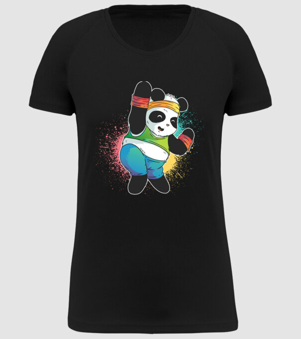Panda drăguț Zumba model negru pe tricou