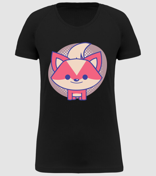 Vulpe drăguță model negru pe tricou
