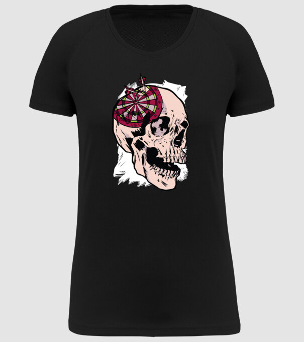 Craniu Darts model negru pe tricou