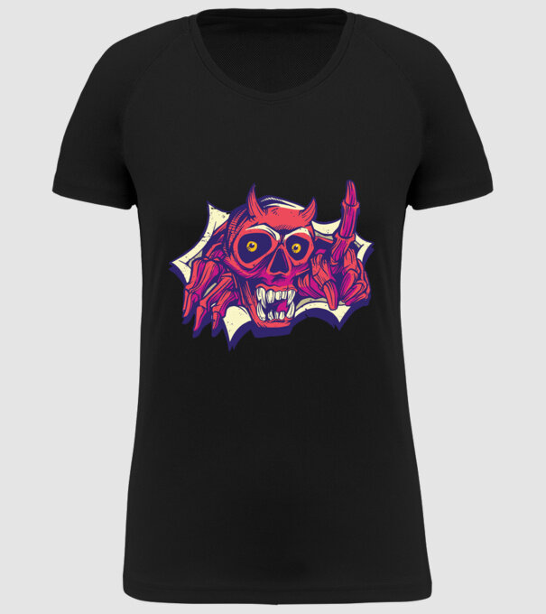 Craniu de Demon model negru pe tricou
