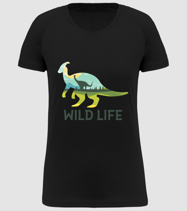 Dinosaur model negru pe tricou
