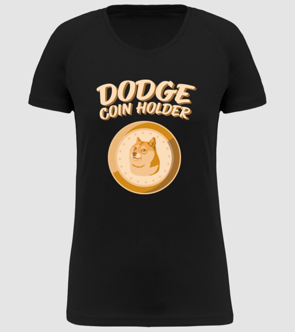 Doge Coin Holder model negru pe tricou