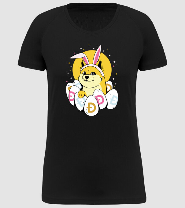 Dogecoin Paște model negru pe tricou