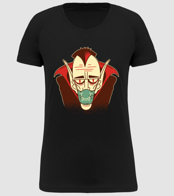 Dracula în mască model negru pe tricou