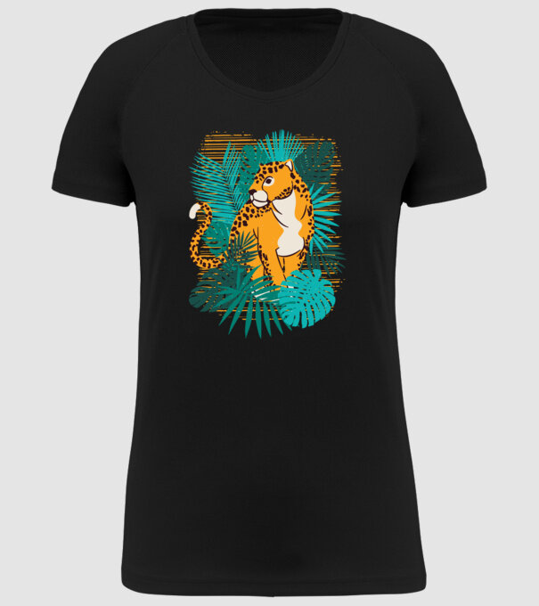 Jaguar junglă model negru pe tricou