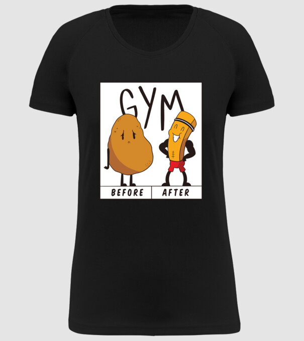 Înainte de antrenament, După antrenament model negru pe tricou