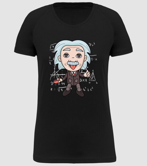 Caricatură Einstein model negru pe tricou