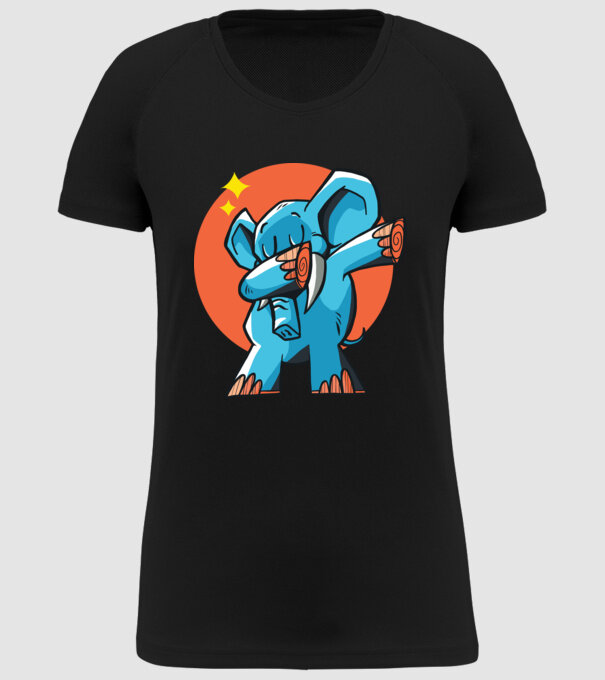 Elefant DAB model negru pe tricou