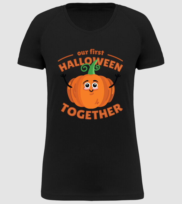 Primul nostru Halloween împreună model negru pe tricou
