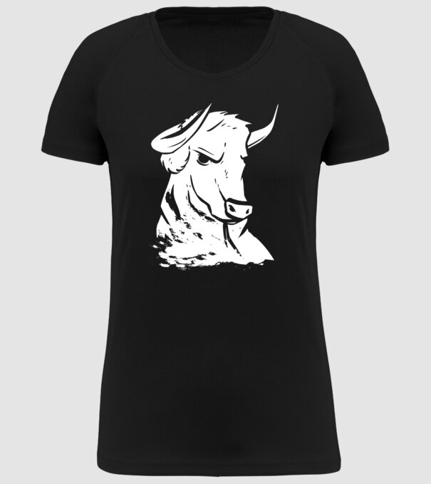 Taur puternic model negru pe tricou