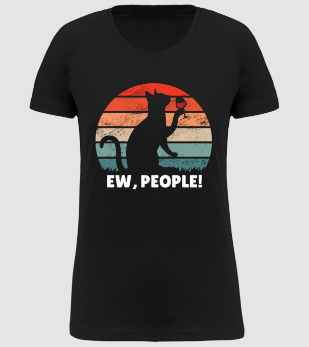 Ew, oameni - Pisică model negru pe tricou