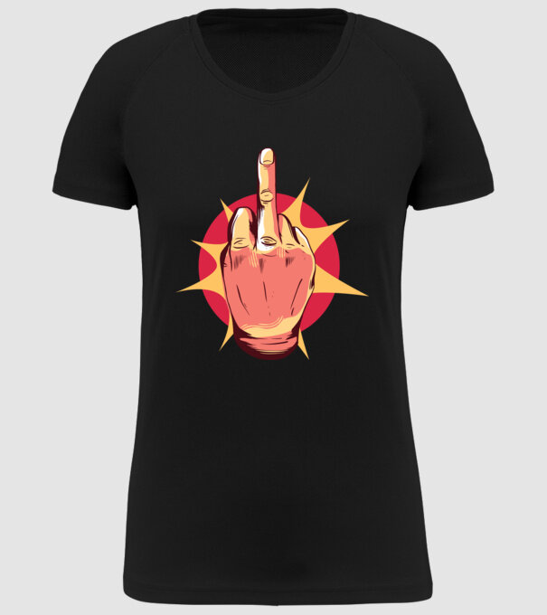 Tricou arată degetul model negru pe tricou