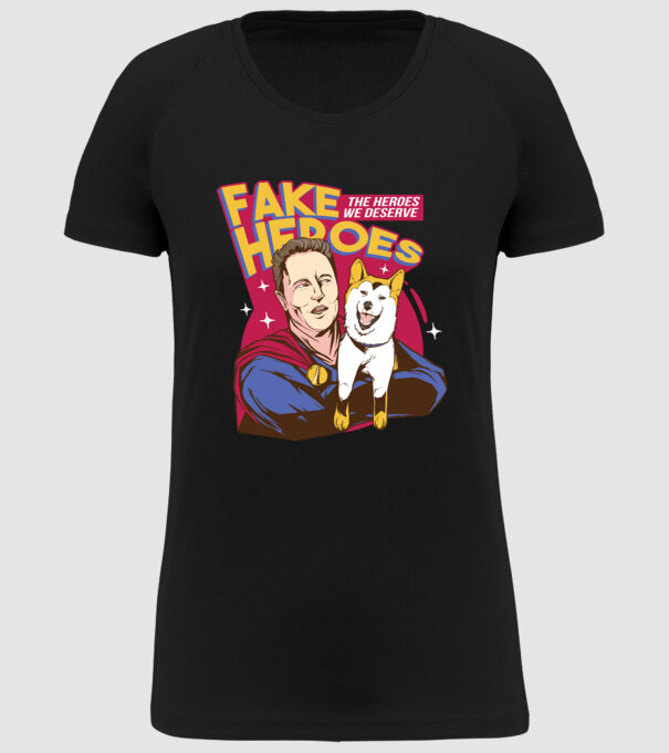 Fake Hero Elon Musk model negru pe tricou