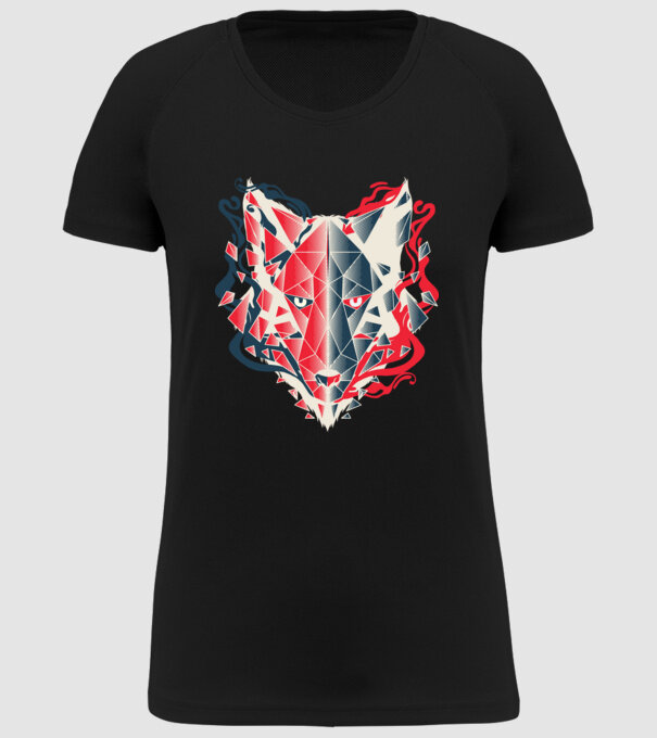 Wolf Head model negru pe tricou