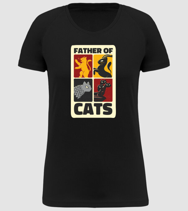 Father of Cats Game of Thrones parodie model negru pe tricou