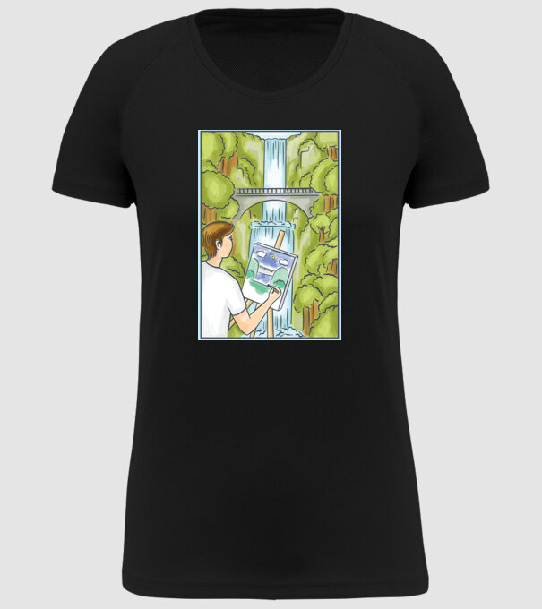 Pictură model negru pe tricou