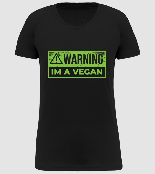 Atenție, sunt vegan model negru pe tricou